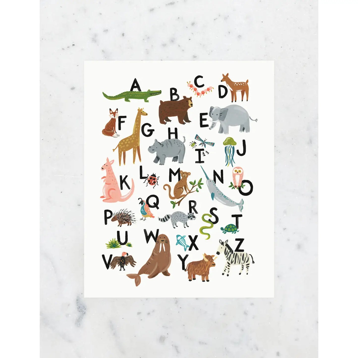 ABC Animals Art Print